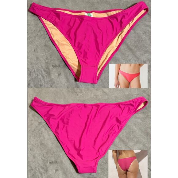 NWT J.Crew Fuscia Pink‎ Women Bikini Bottom Curved Waist Various Sizes Cheeky - Picture 1 of 3